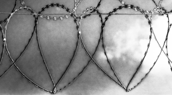 Scott St. Bridge razor wire hearts