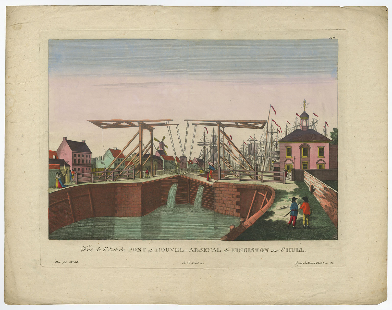 'Vue de l'Est du Pont et Nouvel Arsenal de Kingston sur l'Hull.'